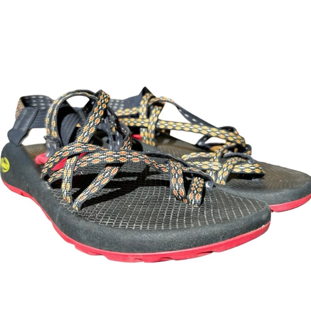 Chaco ZX/2 Sandals Waterproof Adjustable Toe Loop Chacogrip Black Red 10